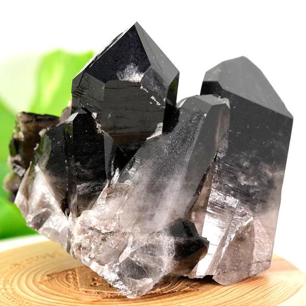アーカンソー州産 黒水晶 スモーキークォーツ (約463g) クラスター