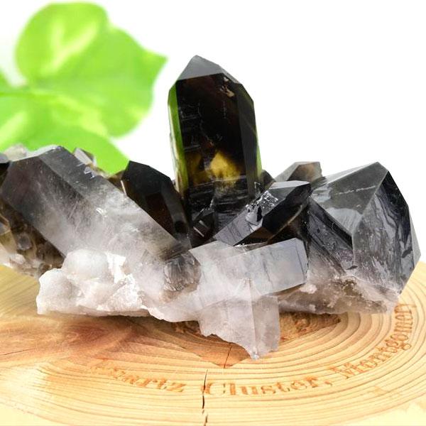 【極上品】アーカンソー産　黒水晶 アーカンソー産 黒水晶（スモーキークォーツ）クラスター原石｜原産地