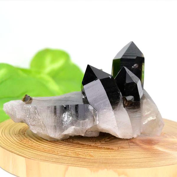 アーカンソー州産 黒水晶 スモーキークォーツ (約115.1g) クラスター 