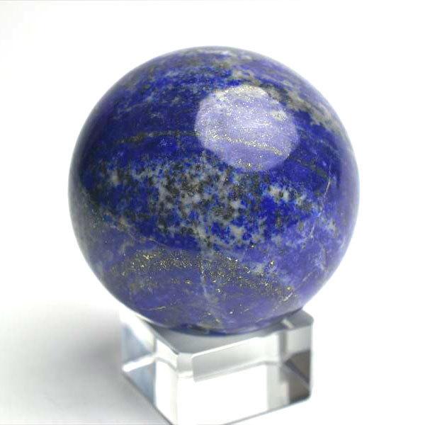 ラピスラズリ 丸玉 (約62mm珠) スフィア アフガニスタン産 台座付き