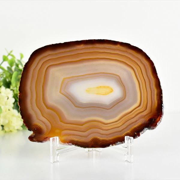 アゲート 瑪瑙 スライス (約213.4g／約135mm) 中判サイズ ブラジル産