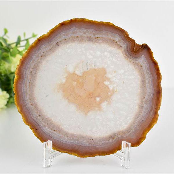 アゲート 瑪瑙 スライス (約187.3g／約126mm) 中判サイズ ブラジル産