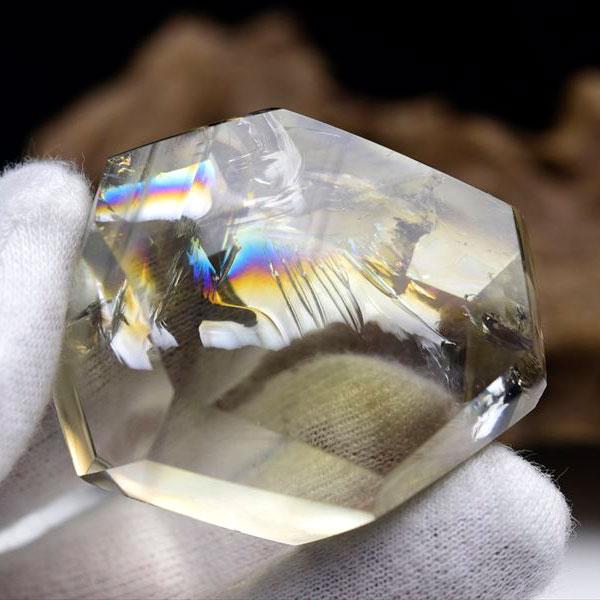 虹入り シトリン 不定形タンブル 黄水晶 ブラジル産 レインボー