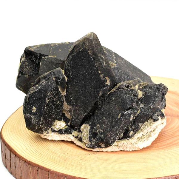 黒水晶 モリオン クラスター 約1.8kg 原石 中国 山東省五蓮産 単結晶