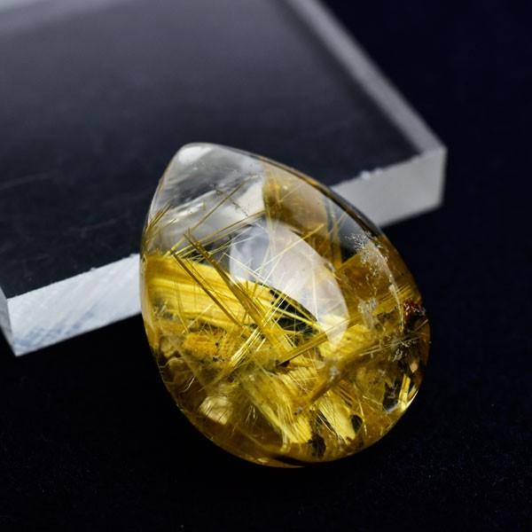 ゴールドルチルクォーツ カボション【約4.3g】ルース タンブル  