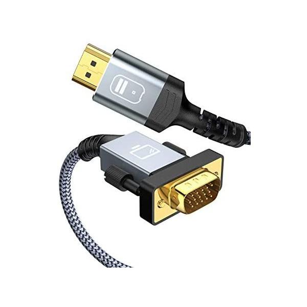 HDMI VGA 変換ケーブル 1.8M 1080p@60Hz HDMI VGA 変換 ケーブル HDMIオスto (グレー 1.8M)