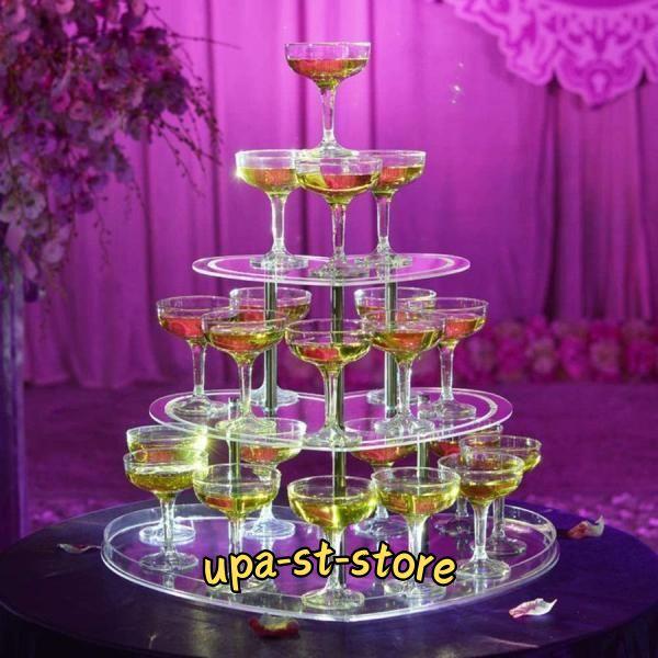 シャンパンタワー4段用30脚　3段&4段&円形トレーセット シャンパンタワー4段用30脚3段&4段&円形トレーセット