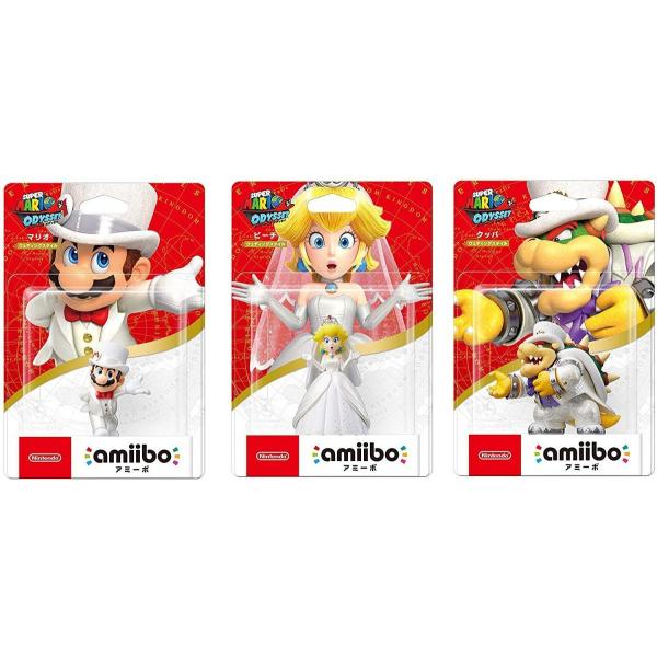 セット商品】amiibo マリオ・ピーチ・クッパ ウエディングスタイル3種