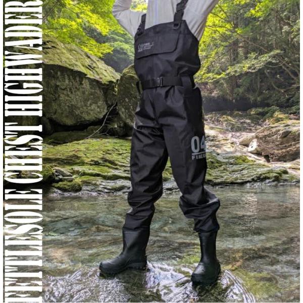 商品仕様■型番:TT-400■カラー：ブラック■靴底素材:フェルト■素材：ナイロン420デニール・PVC　■メーカー　FINEOS商品説明海に川に湖に！！立ち込んで釣りをするなら必須アイテムのウェーダーです☆ソールはフェルト底で、苔生した場...