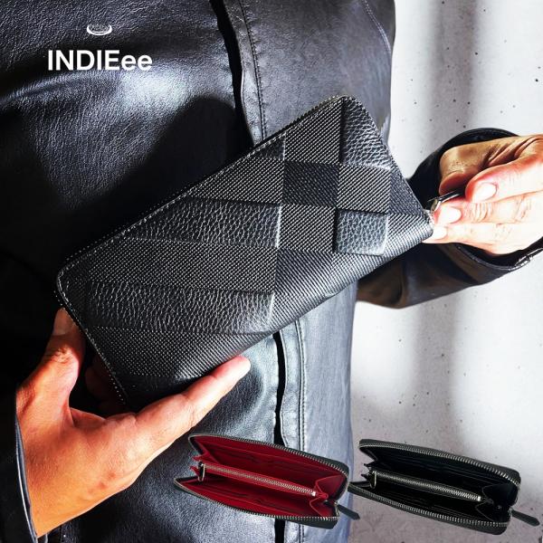 新品未使用【INDIEee】メンズ長財布！（インディ） INDIEee インディ イタリア製 オルテガ ファントムレザー 二