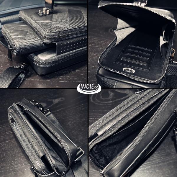 INDIEee インディ ボディバッグ エンボスカーボンレザー バック ケース