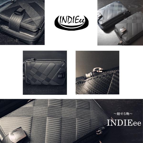 INDIEee インディ ボディバッグ エンボスカーボンレザー バック ケース