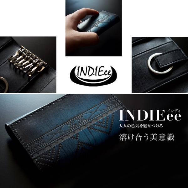 本革  キーケース オルテガ【一点物】 INDIEee インディ イタリア製 オルテガ ファントムレザー キー