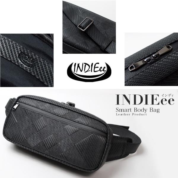 最終価格⭐️確実正規品 黒 レザー ボディバッグ 調整可能ストラップ INDIEee 本革 インディ ファントムレザー スマート ボディバッグ
