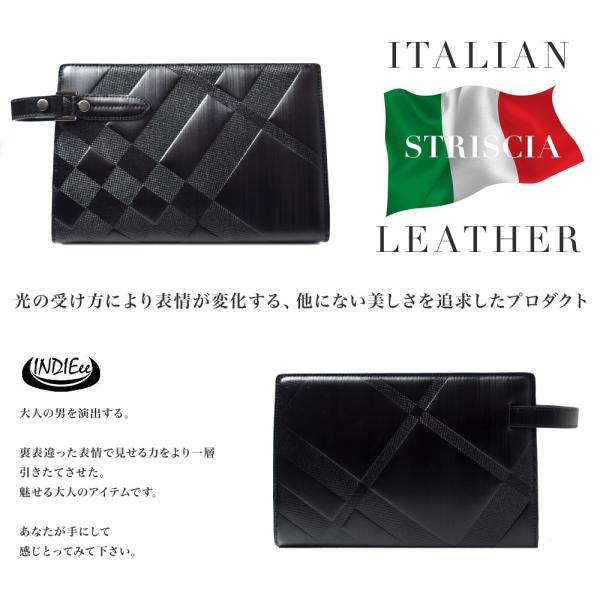 Indieee インディ イタリア製 ストリシア セカンドバッグ クラッチ