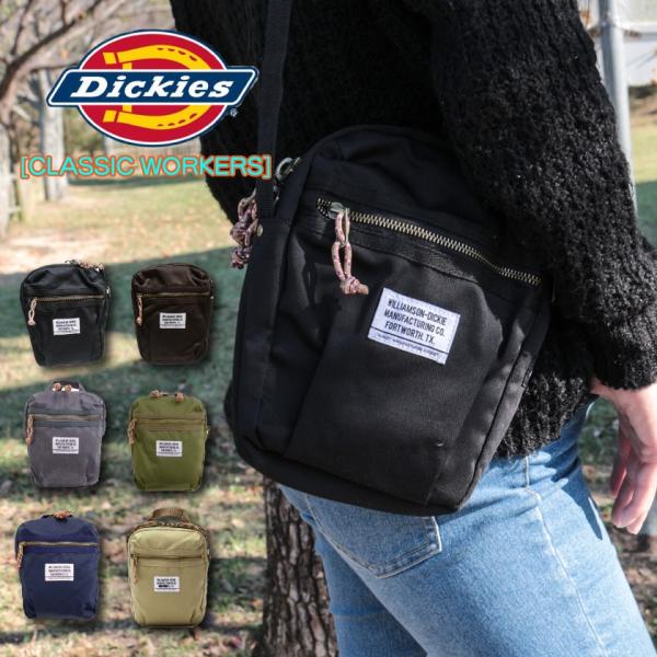 ミニショルダーバッグ Dickies ディッキーズ CLASSIC WORKERS MINI SHOLDER 縦型 メンズ 斜めがけバッグ 軽い ミニポシェット カジュアル 軽量 ミリタリー