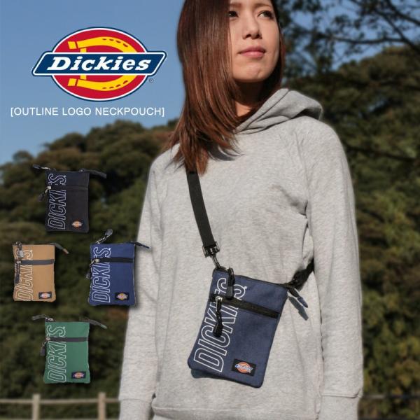 Dickies ディッキーズ OUTLINE LOGO NECKPOUCH メンズ レディース ショルダーバッグ 斜めがけバッグ 軽量 マルチケース 小さい 学生 部活 通学 ミニバッグ