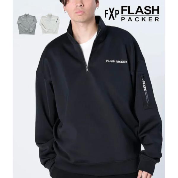 FLASH PACKER フラッシュパッカー XP-AIR HALFZIP エアテンション ダンボールニット ハーフジップスウェット メンズ ジャージ カジュアル スポーツ