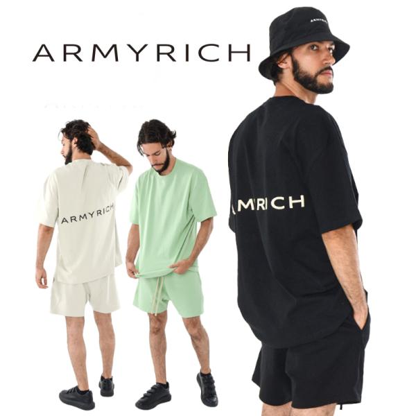 ARMYRICH アーミーリッチ セットアップ メンズ 上下セット カジュアル 男性 スポーツ Tシャツ ハーフパンツ オーバーサイズ ルーズ ルームウェア