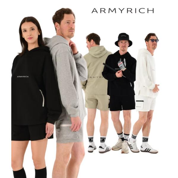 ARMYRICH アーミーリッチ レーヨンポンチパーカーショーツセットアップ メンズ 上下セット ジャージ カジュアル スポーツ ジム トレーニング ルームウェア