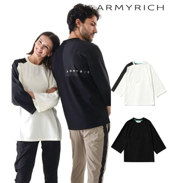 ARMYRICH アーミーリッチ 9分袖オーバーTシャツ メンズ レディース ユニセックス カットソー ビッグシルエット カジュアル スポーツ