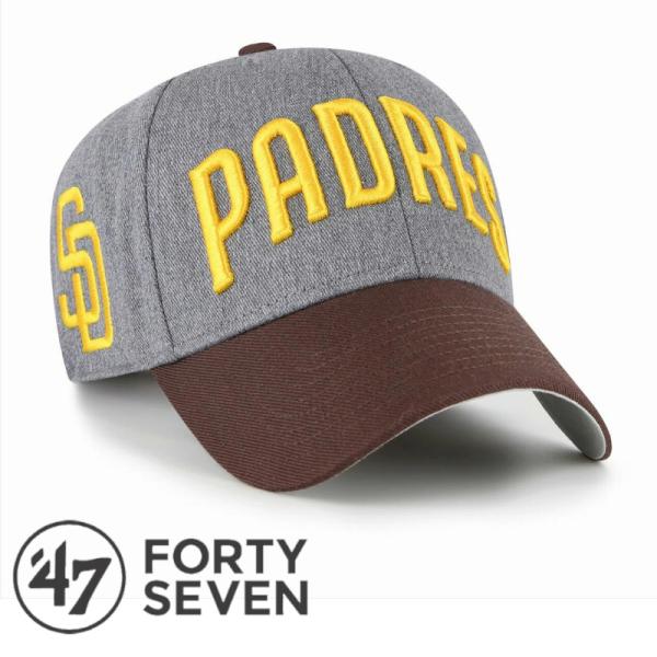 '47 フォーティーセブン Padres Granite Script '47 MVP Charcoal × Brown キャップ パドレス 帽子 サンディエゴ MLB 野球 カジュアル スポーツ