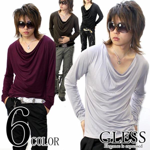 GLESS グレス ドレープ長袖カットソー メンズ おしゃれ 長袖 秋 冬 無地 メンズファッション M L ブランド トップス men's