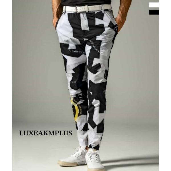 LUXEAKMPLUS リュクスエイケイエムプラス カモ柄トラックパンツ ゴルフ GOLF スポーツ トレーニング ジム