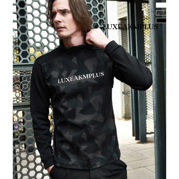 LUXEAKMPLUS リュクスエイケイエムプラス ウィンドプルーフモックネックTシャツ 長袖 ゴルフ メンズ GOLF スポーツ おしゃれ 防寒