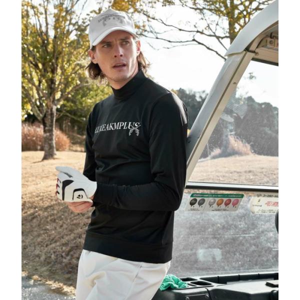 LUXEAKMPLUS×roar リュクスエイケイエムプラス ロアー コラボ フロントロゴモックネックTシャツ 長袖 ゴルフ メンズ 男性 GOLF スポーツ