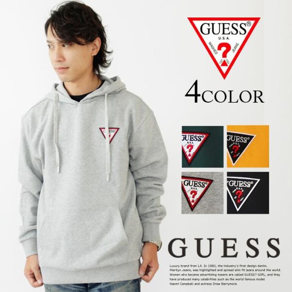 20%OFF SALE GUESS ゲス フーディー プルオーパー パーカー ロゴプリント MJ3K9472K 男女兼用 メンズ スウェット スエット