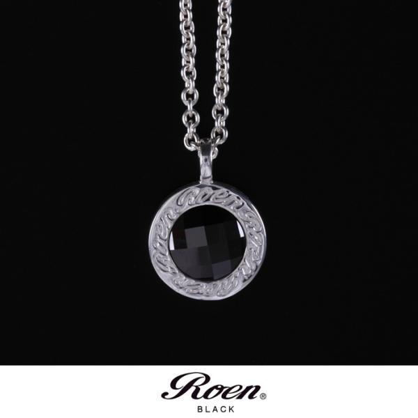 Roen BLACK ロエンブラック シルバー ジルコニア サークルペンダント チェーンネックレス