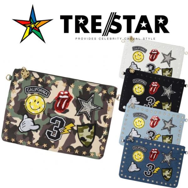 TRE☆STAR トレスター WAPPEN CLUTCH BAG ワッペン クラッチバッグ 明細 カモフラ ウィメンズ メンズ レディース