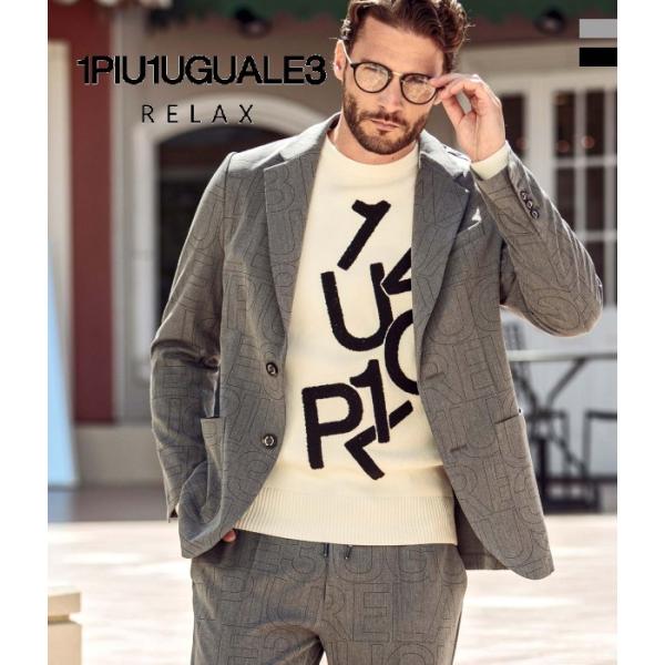 【定価88,000円・新品未使用】Lサイズ 1PIU1UGUALE3★ジャケット 1PIU1UGUALE3 RELAX SALE セール ウノピゥウノウグァーレトレ 総柄ロゴ