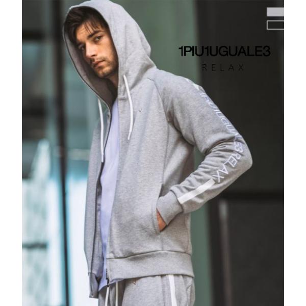 1PIU1UGUALE3 RELAX ウノピゥウノウグァーレトレ リラックス スリーブラインパーカー メンズ フーディ スウェット ジャージ カジュアル スポーツ