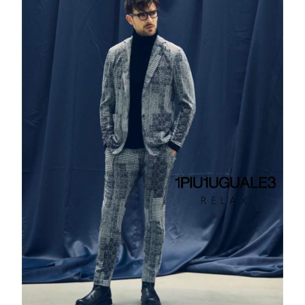 千鳥格子をジャガードで表現したニュアンス豊かなセットアップ。シーズンらしい暖かみを纏いつつ、カットソー生地を採用することでストレスフリーな着心地も両立。オンにもオフにも活躍が期待できます。■素材ポリエステル99%, ポリウレタン1%■サイズ...