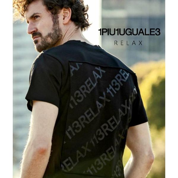 1PIU1UGUALE3 RELAX ウノピゥウノウグァーレトレ リラックス バックロゴプリント半袖Tシャツ カットソー カジュアル スポーツ メンズ