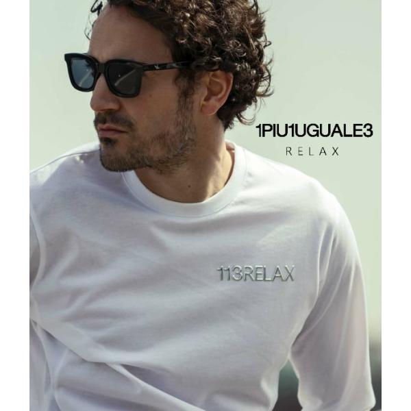 1PIU1UGUALE3 RELAX ウノピゥウノウグァーレトレ リラックス メタルロゴロングTシャツ 長袖 ロンT カットソー カジュアル スポーツ