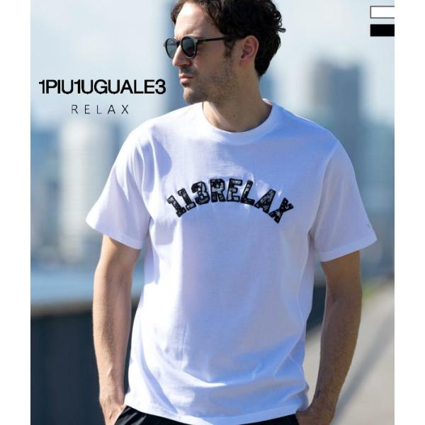 1PIU1UGUALE3 RELAX ウノピゥウノウグァーレトレ リラックス ペイズリーロゴTシャツ メンズ 男性 半袖 柄 カットソー カジュアル スポーツ