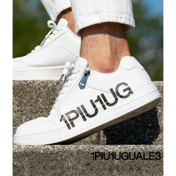 1PIU1UGUALE3 RELAX ウノピゥウノウグァーレトレ リラックス ロゴソールジップスニーカー メンズ 男性 シューズ 靴 ローカット カジュアル きれいめ