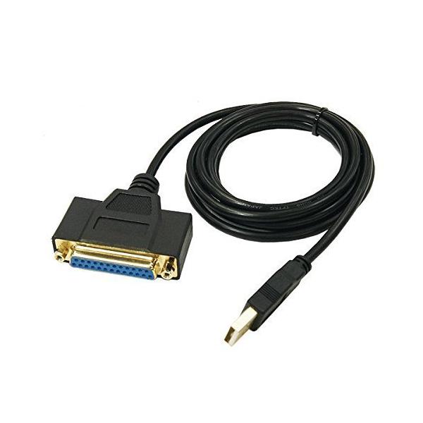 USB2.0-パラレル25pin変換ケーブル 1.8m/金メッキPro仕様【変換名人製】ドライバー不要