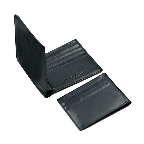 二つ折り財布 本革 メンズ 短財布 ツーインワン 大容量 牛革 多機能 人気 カード13枚収納 男性用 (Black)