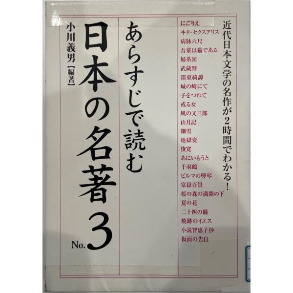・書名：あらすじで読む日本の名著 No.3 (楽書ブックス) 小川 義男・ISBN：4806119415・著者：・出版元：・刊行年：・解説：除籍本・状態：可・保管場所：