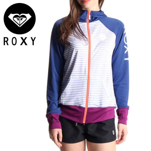 Sale ロキシー レディース長袖ラッシュガードパーカー ボーダー柄