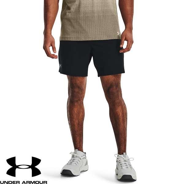 ◆◆◎メール便発送 【特価】 ＜アンダーアーマー＞ UNDER ARMOUR UAバニッシュウーブン 6インチ ショーツ(トレーニング/MEN) 1373718 (Black/PitchGray(001))