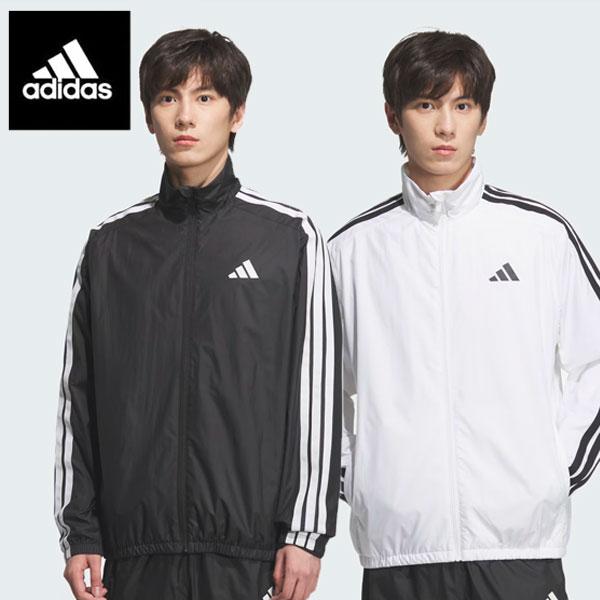 アディダス　スリーストライプ　ウィンドブレーカー　ホワイト フード付き adidas（アディダス） ジャージ スリーストライプス レギュラー