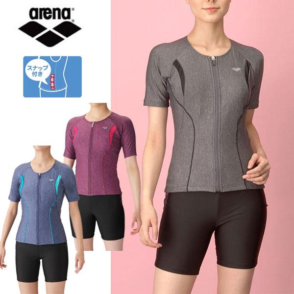 即納可★ 【ARENA】アリーナ 【すらっとセパ】大きめカラースナップ付きフルジップ袖有りセパレーツ 差し込みフィットパッド LAR3242W アリーナ（arena） 即納可☆ 【ARENA】アリーナ 【すらっとセパ