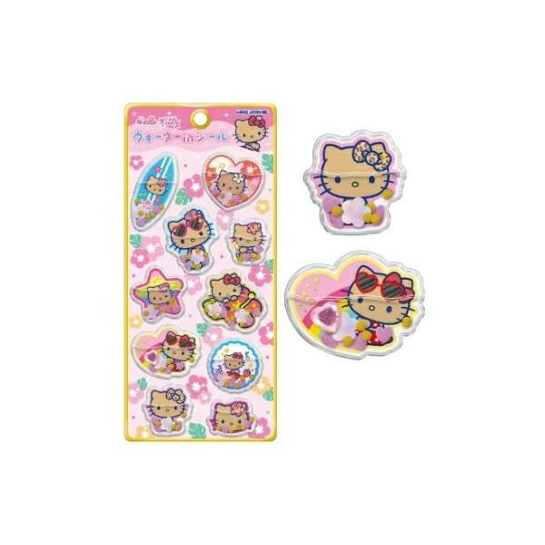 1月20日入荷しました♪水の中でゆらゆらきらめくスパンコールが可愛い！ウォーターインシール キティちゃんの日焼けギャルです！シール交換したり、シール帳に貼って楽しんでね♪本体サイズ　　W95×H175×D5mm素材　　　　　PVC、蒸留水、...