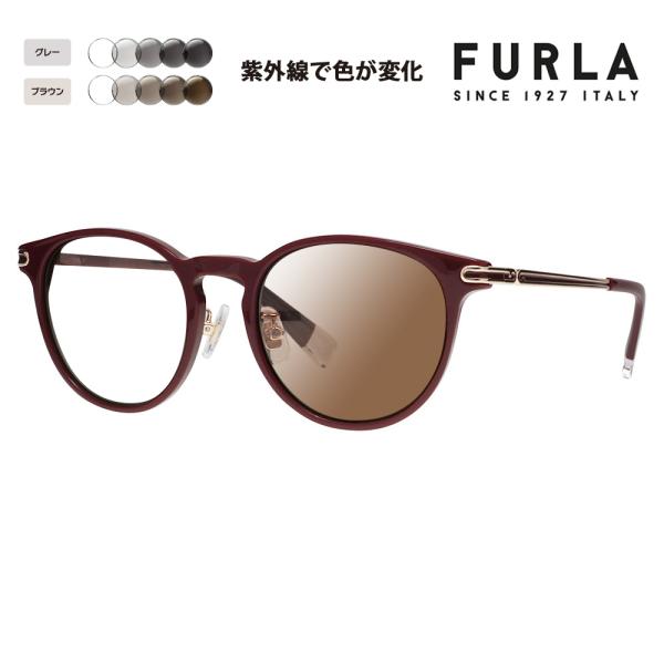 FURLA フルラ サングラス 調光レンズセット メガネ SFU744J G96P 50 ボストン ウェリントン ジャパンモデル レディース セル