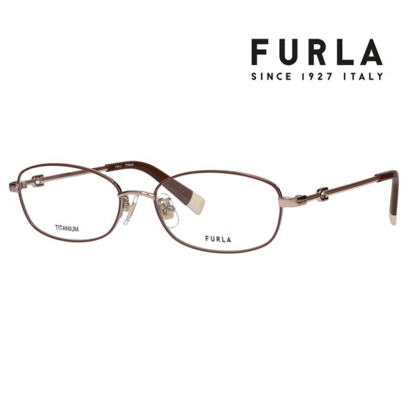 FURLA フルラ 眼鏡 伊達メガネ VFU795J 08NE 53 オーバル スクエア ジャパンモデル メタル レディース